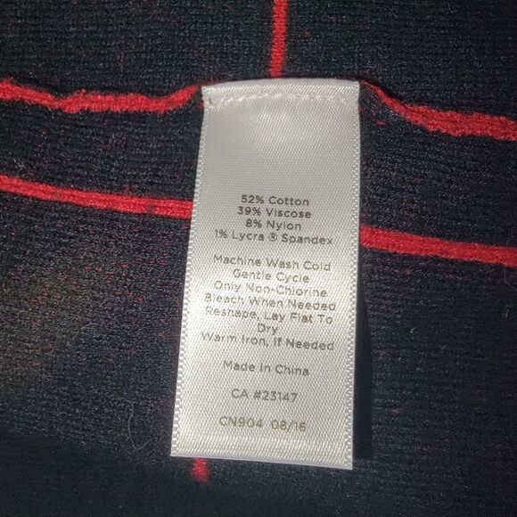 Talbots Windowpane Red & Black Open front cardigan size medium - Picture 5 of 5
